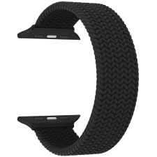 Плетёный монобраслет для часов Apple Watch (ткань,каучук) 42/44mm (M) 160mm Черный