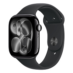 Умные часы Apple Watch Series 11 46 мм Jet Black Aluminium Case with Sport Band Black M/L